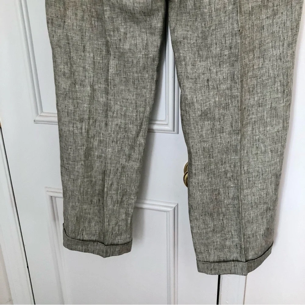 Mens Linen Trousers pleats cuffs pockets 38” Riviera Sport formal 31” inseam